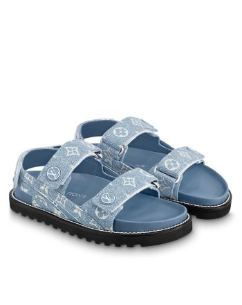 Louis Vuitton Unisex Paseo Flat Comfort Sandal Blue