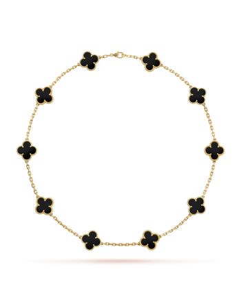 Van Cleef & Arpels Women's Vintage Alhambra Necklace, 10 Motifs Black