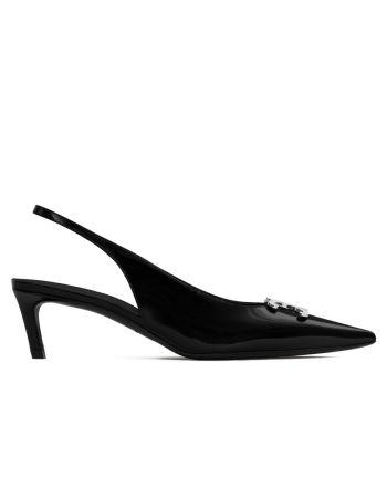 Celine Women's Alma Triomphe Slingback In Glossy Calfskin Black